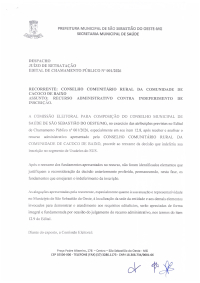 Edital de Chamamento público no 01/2026 - Recorrente:Conselho Comunitário Rural da Comunidade de Cacoco de Baixo