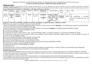Designação de Monitor de Creche - Edital 01/2025
