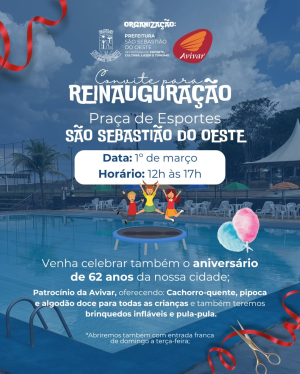 Praça de Esportes é reinaugurada e amplia acesso ao lazer em São Sebastião do Oeste