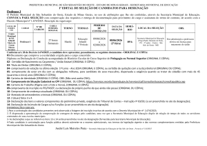 Convocação Professor I - Edital 01/2026 (08.06.2026)