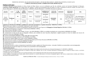 Convocação Professor I - Em Substituição - Edital 01/2025
