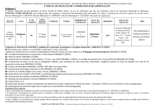 Convocação Professor I (Edital 01/2025)